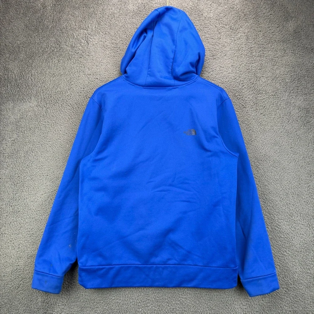 The North Face Mens Blue Pullover Hoodie Graphic Logo Fleece Sweatshirt Medium